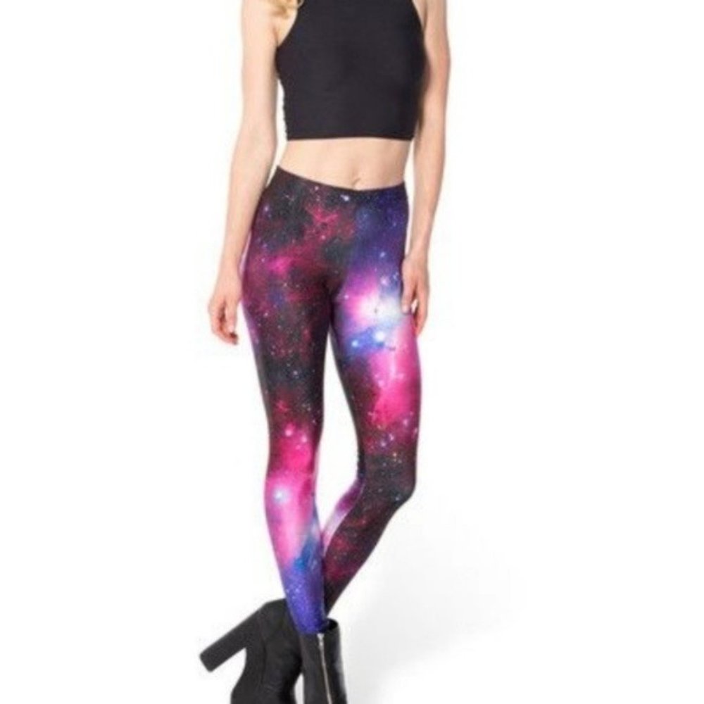 Blackmilk Purple Galaxy Leggings - M